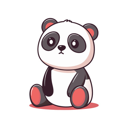 Cute cartoon panda. Vector illustration on a white background.のイラスト素材