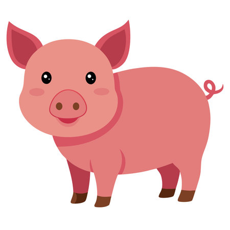 cute pig animal cartoon vector illustration graphic design vector illustration graphic designのイラスト素材