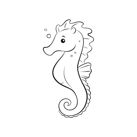 Seahorse icon. Cartoon illustration of Seahorse vector icon for webのイラスト素材