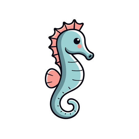 Seahorse icon. Cartoon illustration of Seahorse vector icon for webのイラスト素材