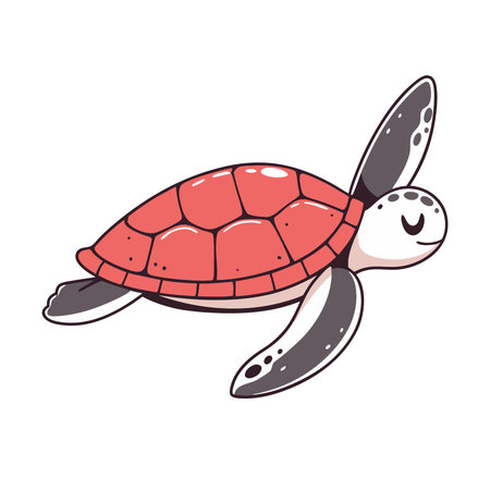 Sea turtle isolated on a white background. Hand drawn vector illustration.のイラスト素材