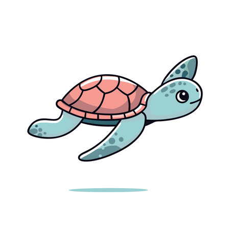 Cute sea turtle icon isolated on white background. Vector illustration.のイラスト素材
