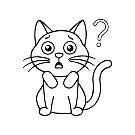 Cute cartoon cat. Vector illustration isolated on a white background.のイラスト素材