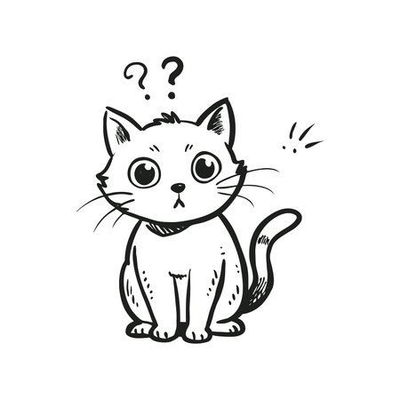 Cute cartoon cat. Vector illustration isolated on a white background.のイラスト素材