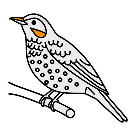 Turdus merula. Isolated on white background. Vector illustration.のイラスト素材