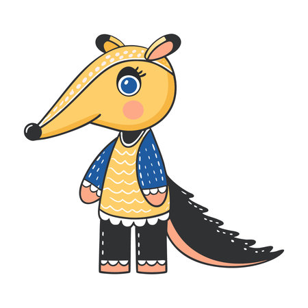 Cute cartoon fox. Vector illustration isolated on a white background.のイラスト素材