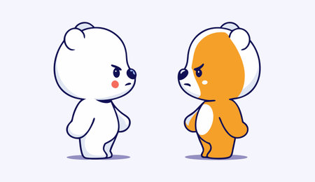 Cute polar bear cartoon character vector illustration. Cute polar bear cartoon character vector design.のイラスト素材