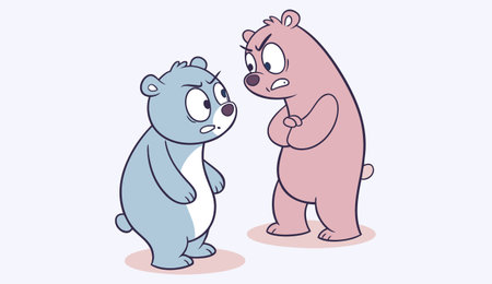 Cute cartoon bear and polar bear. Vector illustration in a flat style.のイラスト素材