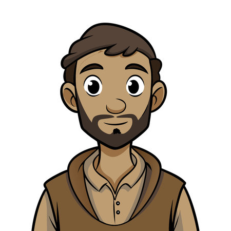 portrait of a man with a beard and mustache, vector illustration