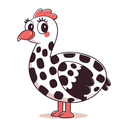 guineafowl isolated on white background. Vector illustration in flat style.のイラスト素材