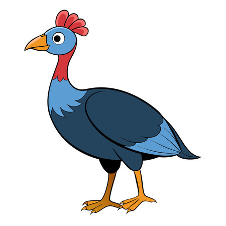 guineafowl isolated on white background. Vector illustration in flat style.のイラスト素材