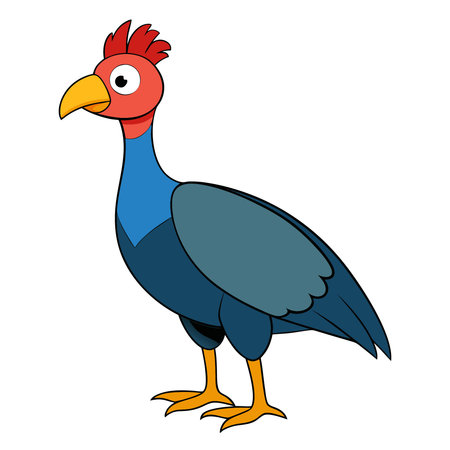 guineafowl isolated on white background. Vector illustration in flat style.のイラスト素材