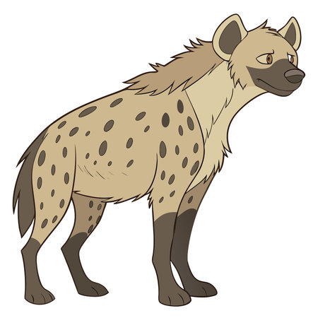 Spotted hyena. Vector illustration of a spotted hyena.のイラスト素材