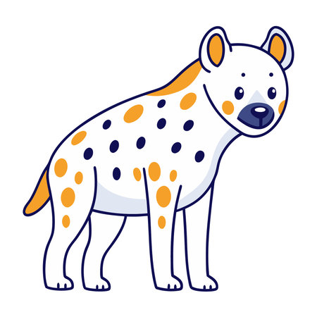 Spotted hyena. Vector illustration of a spotted hyena.のイラスト素材
