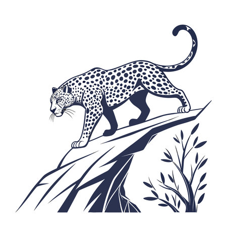 Cheetah. Wild animal. Cartoon vector illustration isolated on white background.のイラスト素材