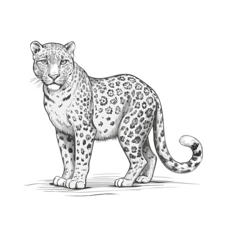 Cheetah. Wild animal. Cartoon vector illustration isolated on white background.のイラスト素材