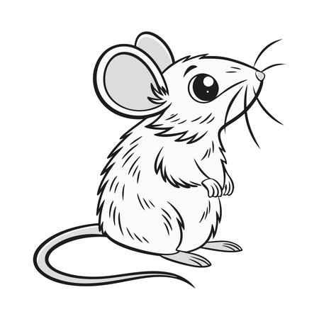 mouse cartoon isolated on white background. Vector illustration. Eps 10.のイラスト素材