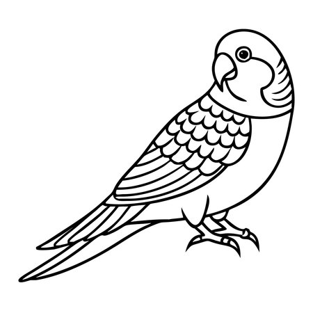 Cute cartoon parrot isolated on white background. Vector illustration.