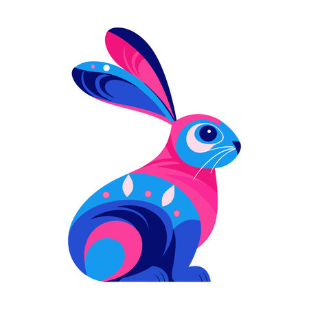 Cute cartoon bunny. Vector illustration isolated on a white background.のイラスト素材