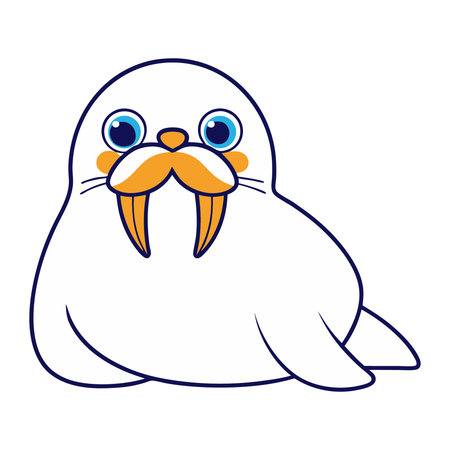 vector illustration of a walrus on a white background, side viewのイラスト素材
