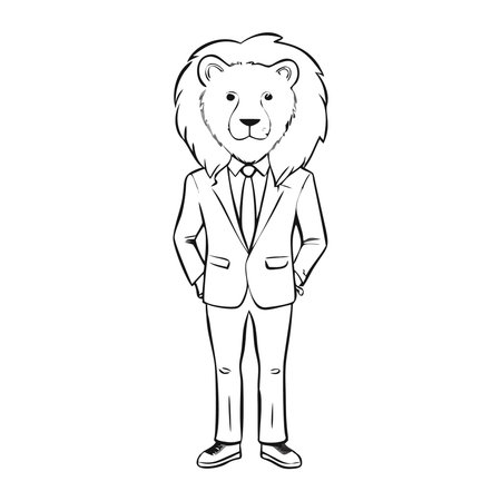 Lion male cartoon icon vector illustration graphic design vector illustration graphic designのイラスト素材