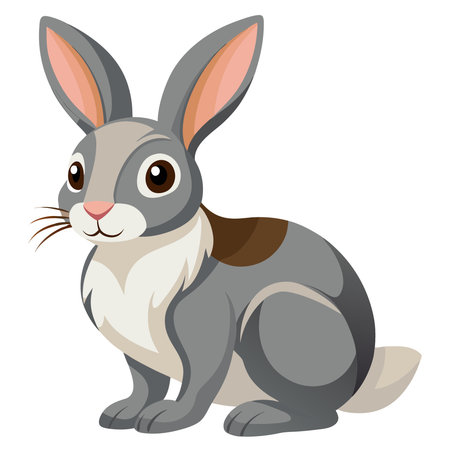 Cute rabbit on a white background. Vector illustration in cartoon style.のイラスト素材