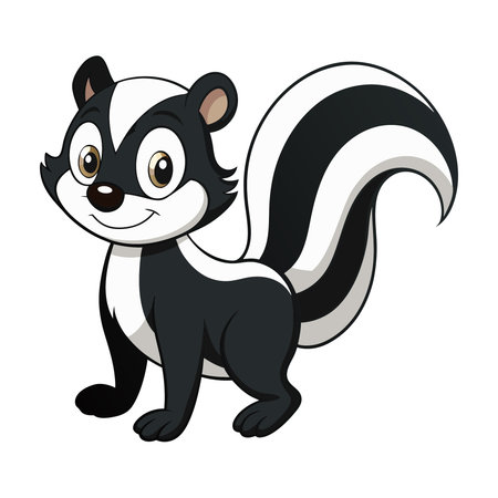 Vector illustration of a skunk on white background. Isolated.のイラスト素材