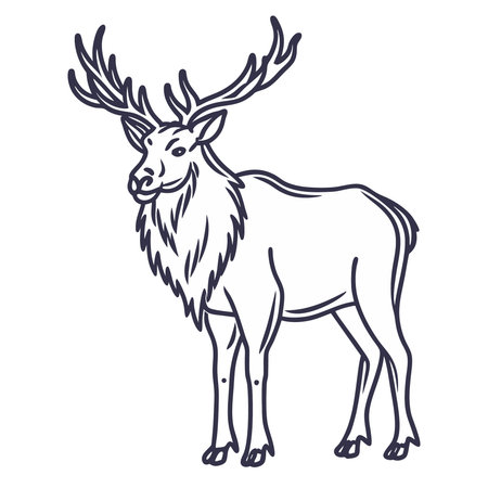 Deer isolated on white background. Vector illustration of a deer.のイラスト素材