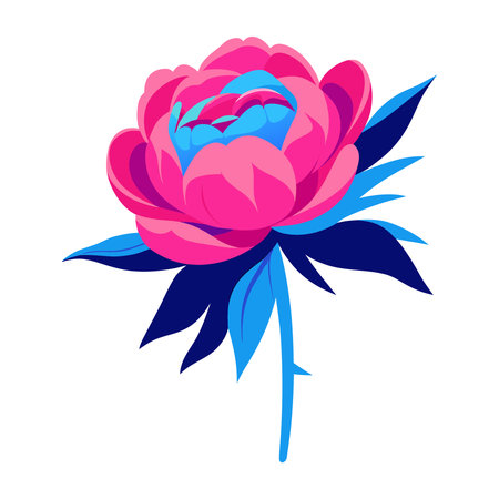 Peony flower icon. Cartoon illustration of peony flower vector icon for web designのイラスト素材