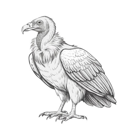 Vulture. Vector illustration of a vulture on a white background.のイラスト素材