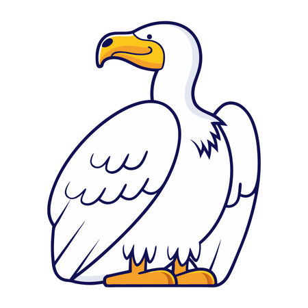 Vulture. Vector illustration of a vulture on a white background.のイラスト素材