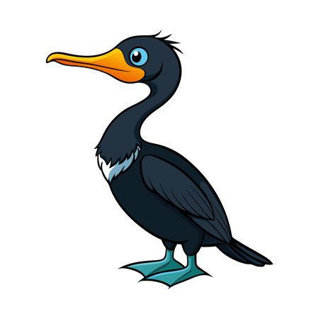 Cormorant isolated on a white background. Vector illustration.のイラスト素材