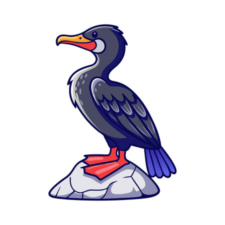 Cormorant isolated on a white background. Vector illustration.のイラスト素材