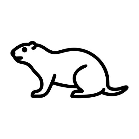 Vector image of a marmot, isolated on a white background.のイラスト素材