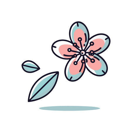 Flower icon. Vector illustration, flat design. Floral icon.のイラスト素材