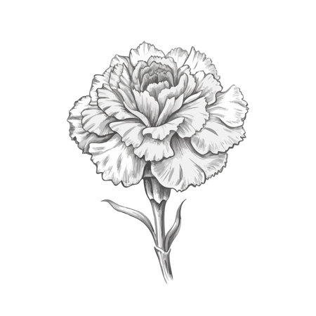 Carnation flower isolated on a white background. Vector illustration.のイラスト素材