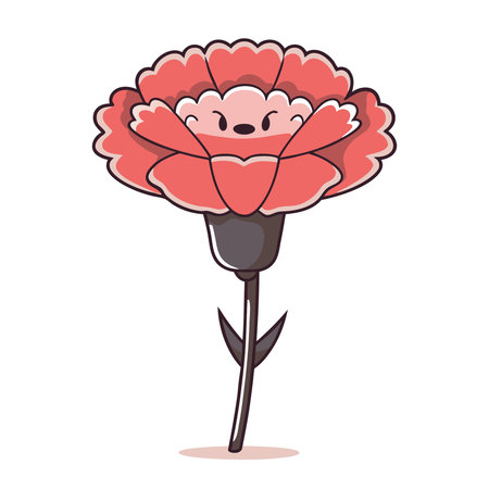 Carnation flower isolated on a white background. Vector illustration.のイラスト素材