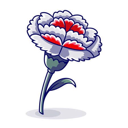 Carnation flower isolated on a white background. Vector illustration.のイラスト素材