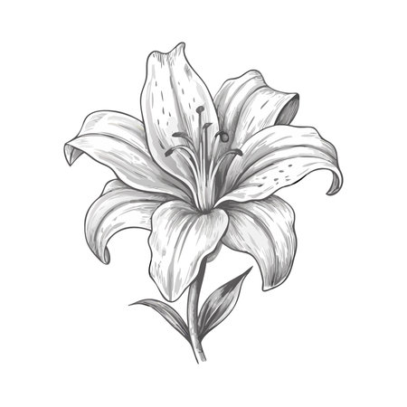 beautiful lily flower icon over white background. colorful design. vector illustrationのイラスト素材