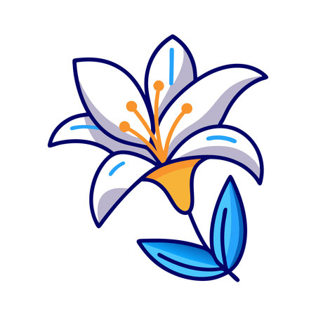 beautiful lily flower icon over white background. colorful design. vector illustrationのイラスト素材