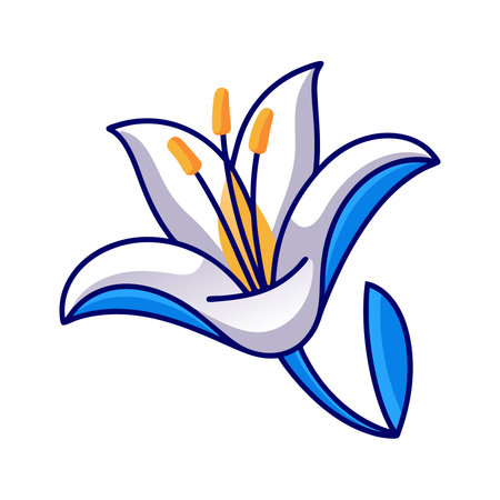 beautiful lily flower icon over white background. colorful design. vector illustrationのイラスト素材