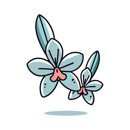 Orchid flower icon. Cartoon illustration of orchid flower vector icon for web designのイラスト素材