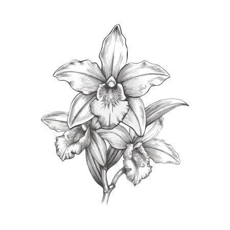 Orchid flower icon. Cartoon illustration of orchid flower vector icon for web designのイラスト素材