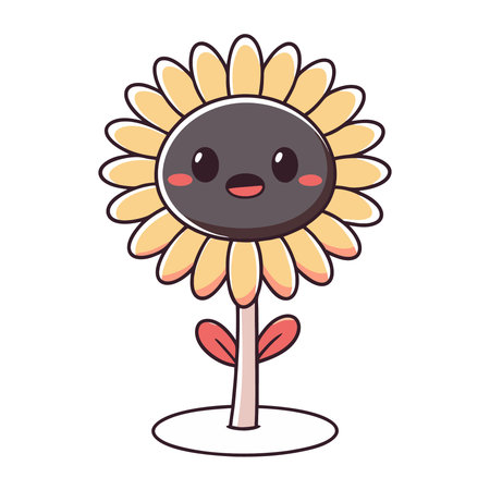 Sunflower icon. Flat illustration of sunflower vector icon for webのイラスト素材