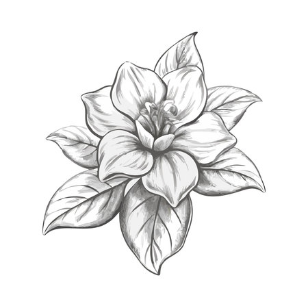 cute balsam flower carden isolated icon vector illustration designicon vector illustration designのイラスト素材