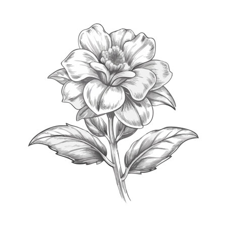 cute balsam flower carden isolated icon vector illustration designicon vector illustration designのイラスト素材