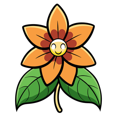 cute balsam flower carden isolated icon vector illustration designicon vector illustration designのイラスト素材