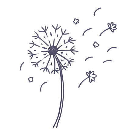 Dandelion flower icon in cartoon style on a white background vector illustrationのイラスト素材