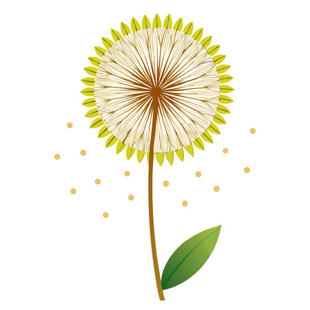 Dandelion flower icon in cartoon style on a white background vector illustrationのイラスト素材