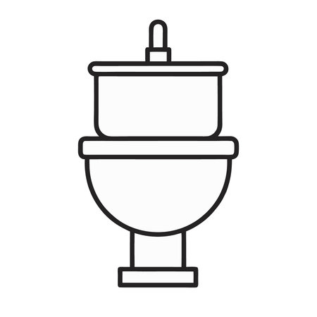 Toilet icon. Outline toilet vector icon for web design isolated on white backgroundのイラスト素材